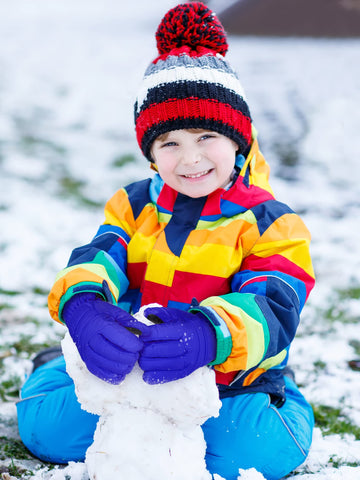 2 Pairs Kids Winter Ski Gloves Waterproof Warm Snow Mittens Full Finger Gloves For Toddlers Infants (Red, Royal Blue, 1-3 Years)