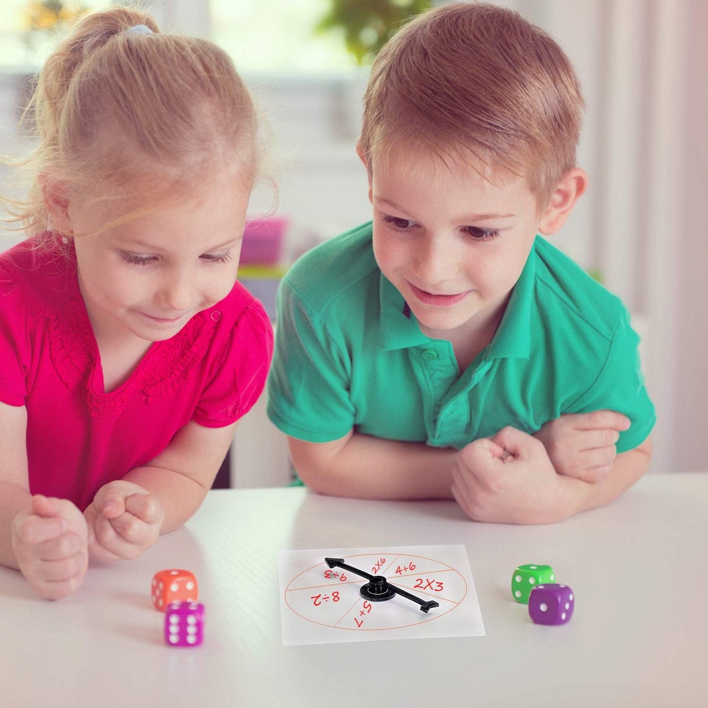 Gejoy 10 Pack Transparent Spinners Clear Spinners Dry Erase Math Game Spinner with Rotating Arrow for Classroom