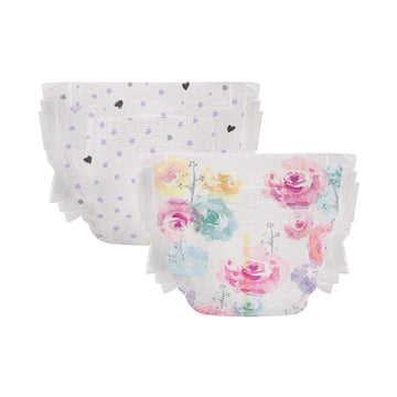 The Honest Company Clean Conscious Diapers | Plant-Based, Sustainable | Young At Heart + Rose Blossom | Club Box, Size 2 (12-18