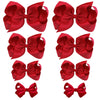 Oaoleer 8Pcs Hair Bows For Girls Red Grosgrain Ribbon Boutique Bow Alligator Clips Hair Accessories For Toddlers Little Girls Ki