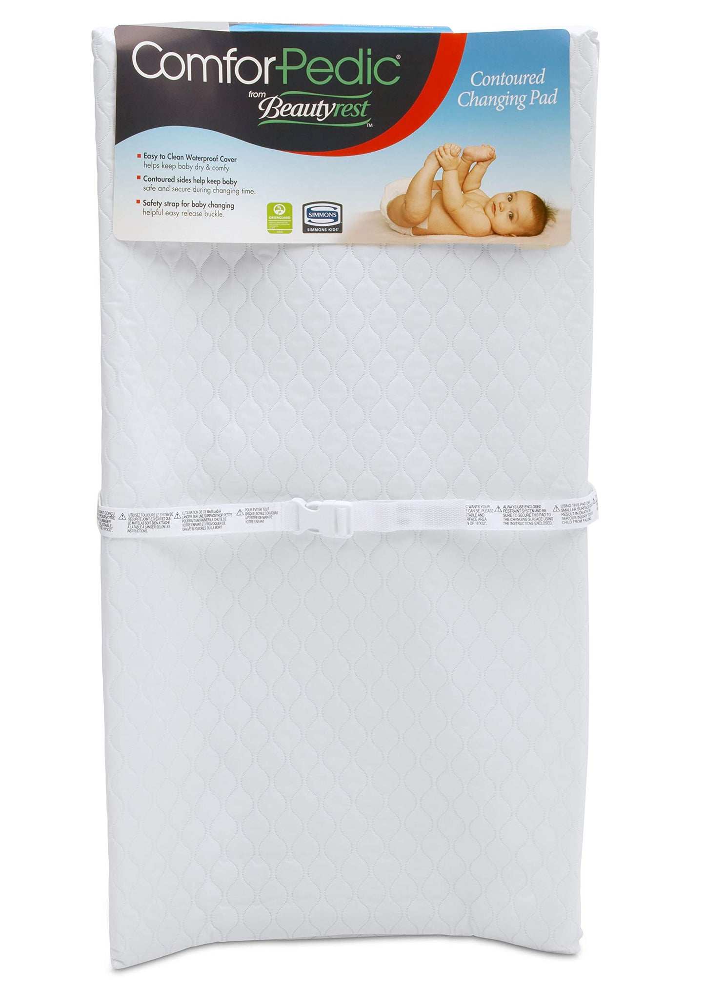 Waterproof Baby And Infant Diaper Changing Pad, Comforpedic From Beautyrest, White