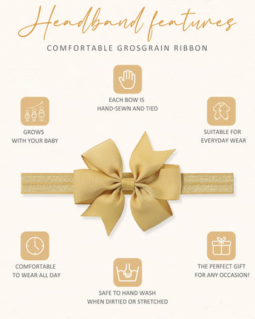 Jollybows 40Pcs Baby Girls Grosgrain Ribbon Hair Bows Headbands 3' Hair Band Hair Accessories For Infants Newborn Toddler (3- N