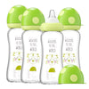 Yohkoh Natural Glass Baby Bottle With Natural Response Nipple, Newborn Anti-Colic Baby Bottles, Wide Neck Mushroom Cap Baby Bott