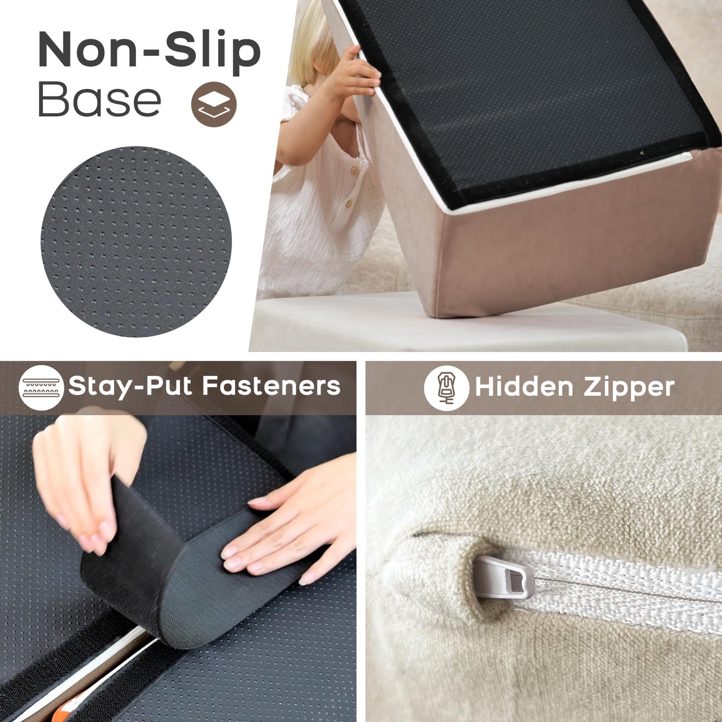 Banasuper Kids Climbing Foam Blocks Playset - 7 Piece Toddler Climbing Toys, Indoor Gross Motor Development Montessori Gross Mot