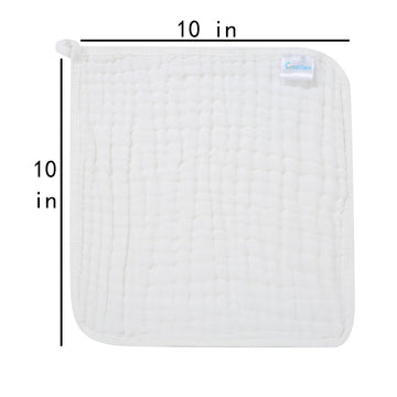 Cottcare Baby Muslin Washcloths,Natural Purified Muslin Cotton Baby Wipes 6 Layer Absorbent Soft Newborn Baby Face Towel For Sen