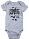 Baby Jumpsuit Unisex Newborn Bodysuit Short Sleeves Romper Newest Member Of The Pack Letter Printed Funny Body Suits 0-3 Months