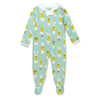 Honestbaby Baby Celebration Sleep & Play Footed One-Piece Pajama Sleeper 100% Organic Cotton, Hatch Mint