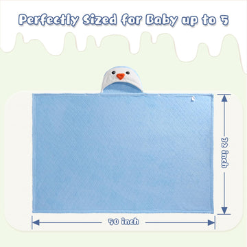 Wodhoy Baby Towels With Hood For 1-6, 2-Pack Toddler Bath Towel With Animal Face Soft Absorbent,Premium Coral Fleece Ultra Absor