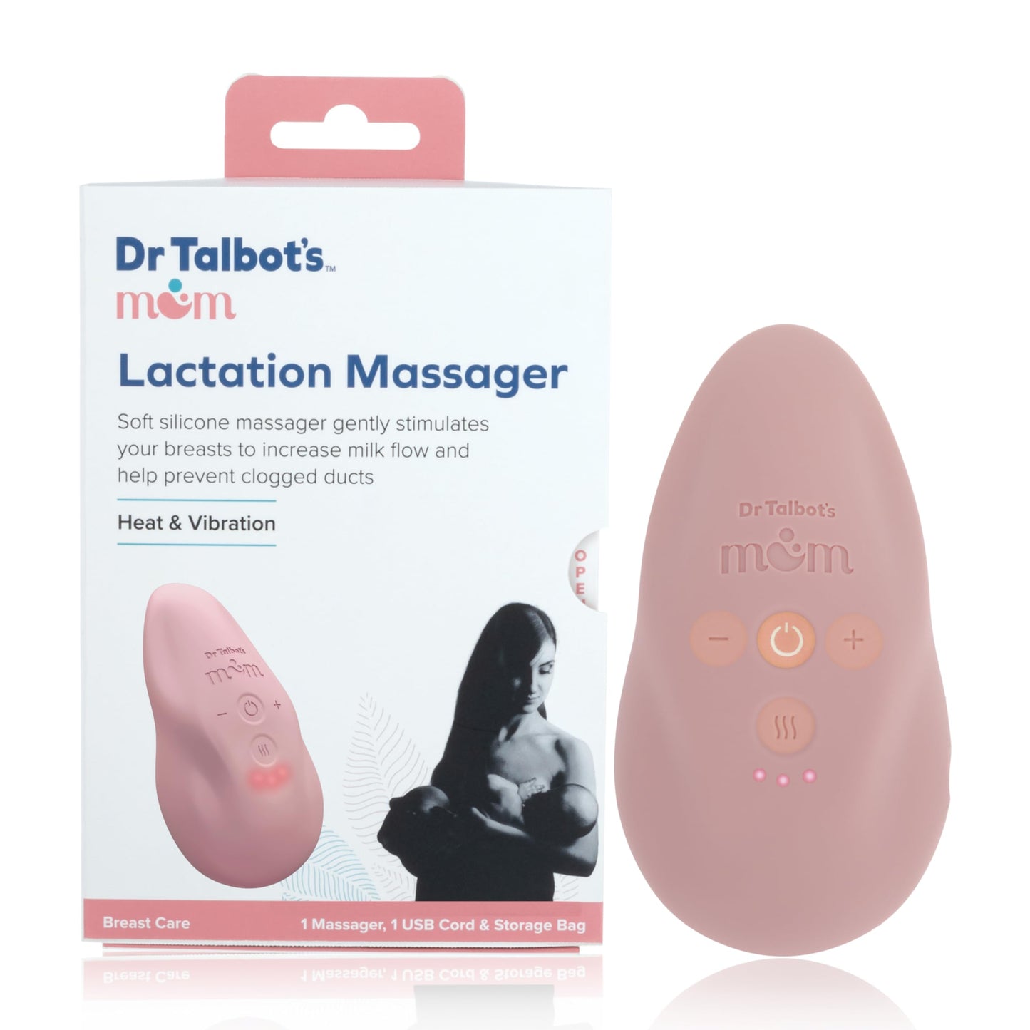 Dr Talbots Mom Breast Warming And Vibrating Lactation Massager, 2 In 1 For Improved Breastfeeding, Milk Flow, Let-Down, Clogged