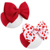 Valentines Baby Bow Headbands For Girls Waffle Tied Bow Hairbands Handmade Cute Red Love Heart Head Wraps Hair Accessories For I