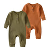 Baby Boy Girl 2 Pack Solid Romper Short/Long Sleeve One Piece Jumpsuits Clothes Sets (Yellow & Dark Green, 9-12 Months)