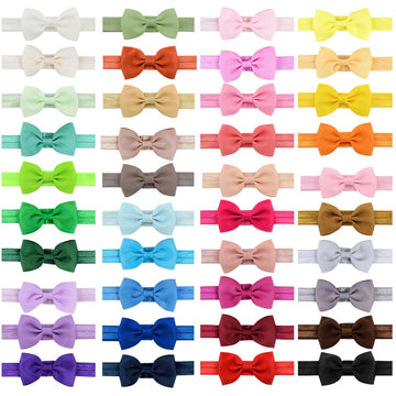 Willingtee Baby Girls Headbands Tiny Bows 2.75 ' Grosgrain Ribbon Hair Bow Hair Band Hair Accessories For Baby Girls Infants To