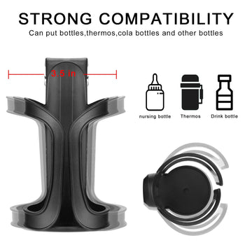 Accmor Stroller Cup Holder, Bike Cup Holder, Universal Cup Holder For Uppababy, Nuna, Doona Strollers, 360 Rotatable Cup Holder
