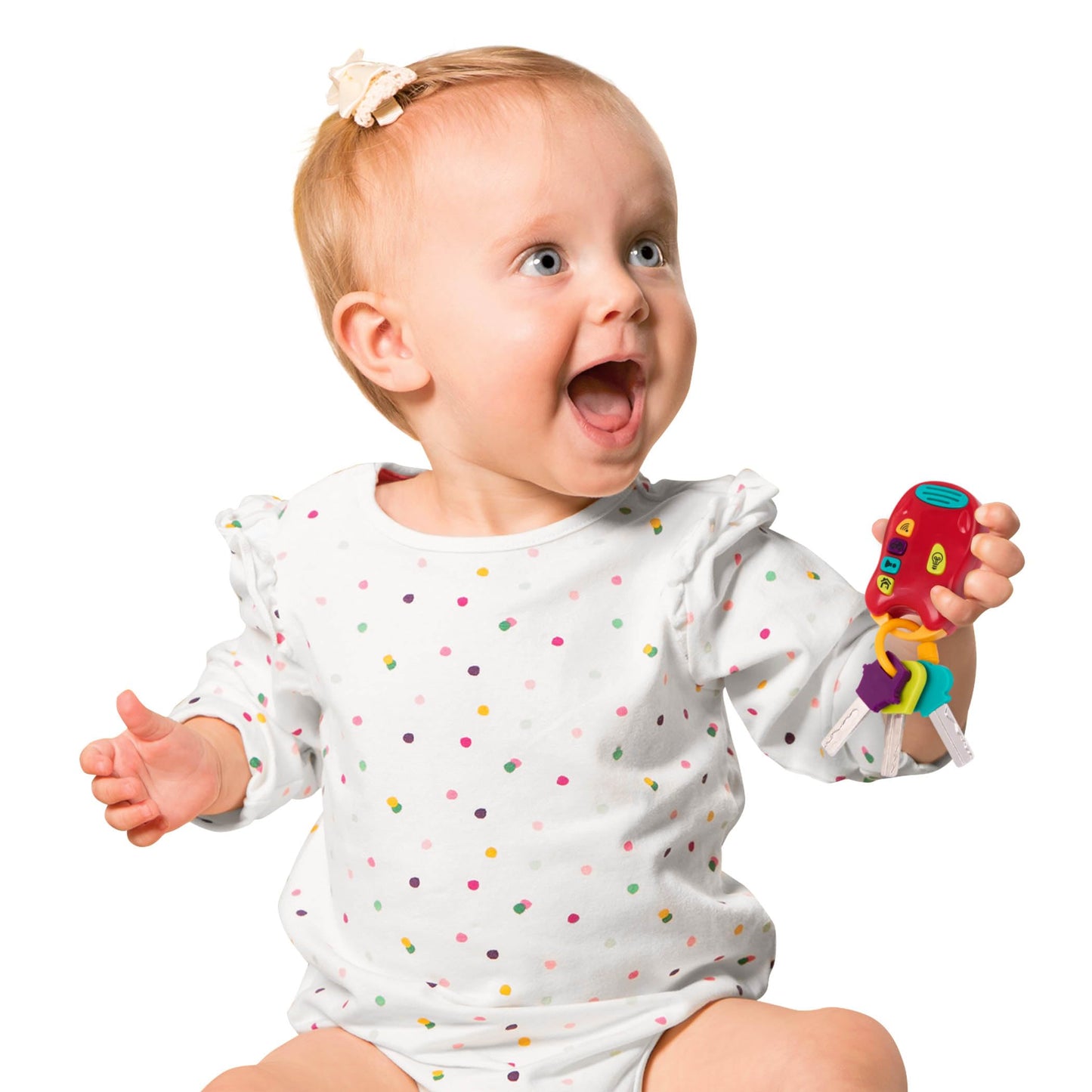 Battat - Toy Keys Set - 3 Keys & Remote With 4 Fun Sounds - Mini Flashlight - Toy Car Keys With Fob For Baby, Toddler - 10 Month