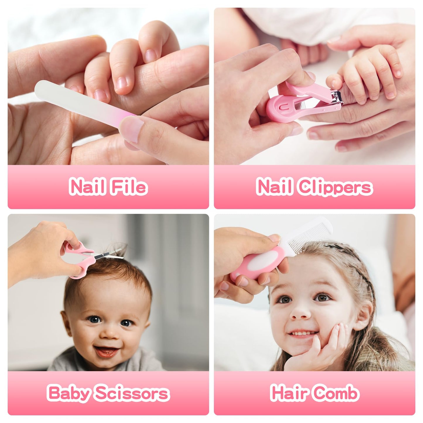 Baby Healthcare And Grooming Kit, 21 In 1 Portable Baby Essentials Kit With Gas Relief Hair Brush Comb Nasal Aspirator For Newbo