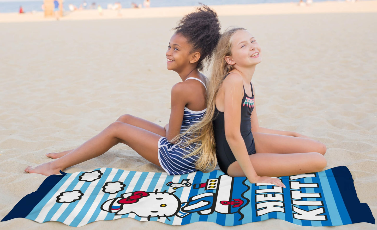 Jay Franco Hello Kitty Bath Pool Beach Towel - Nautical Super Soft & Absorbent 100% Cotton Towel, Measures 28 X 58