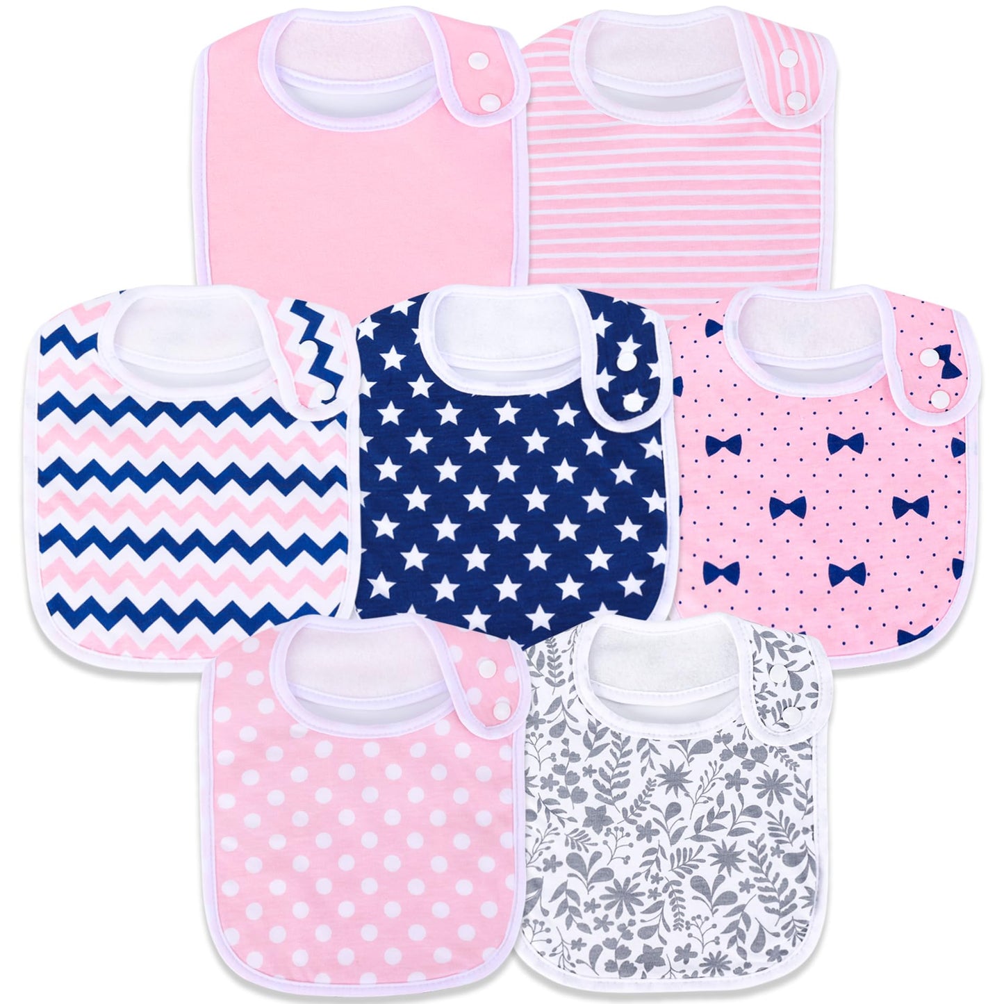 Baby Bandana Drool Bibs Soft and Absorbent Organic Cotton Bandana Bibs Set for Boys Girls 7 Pcs