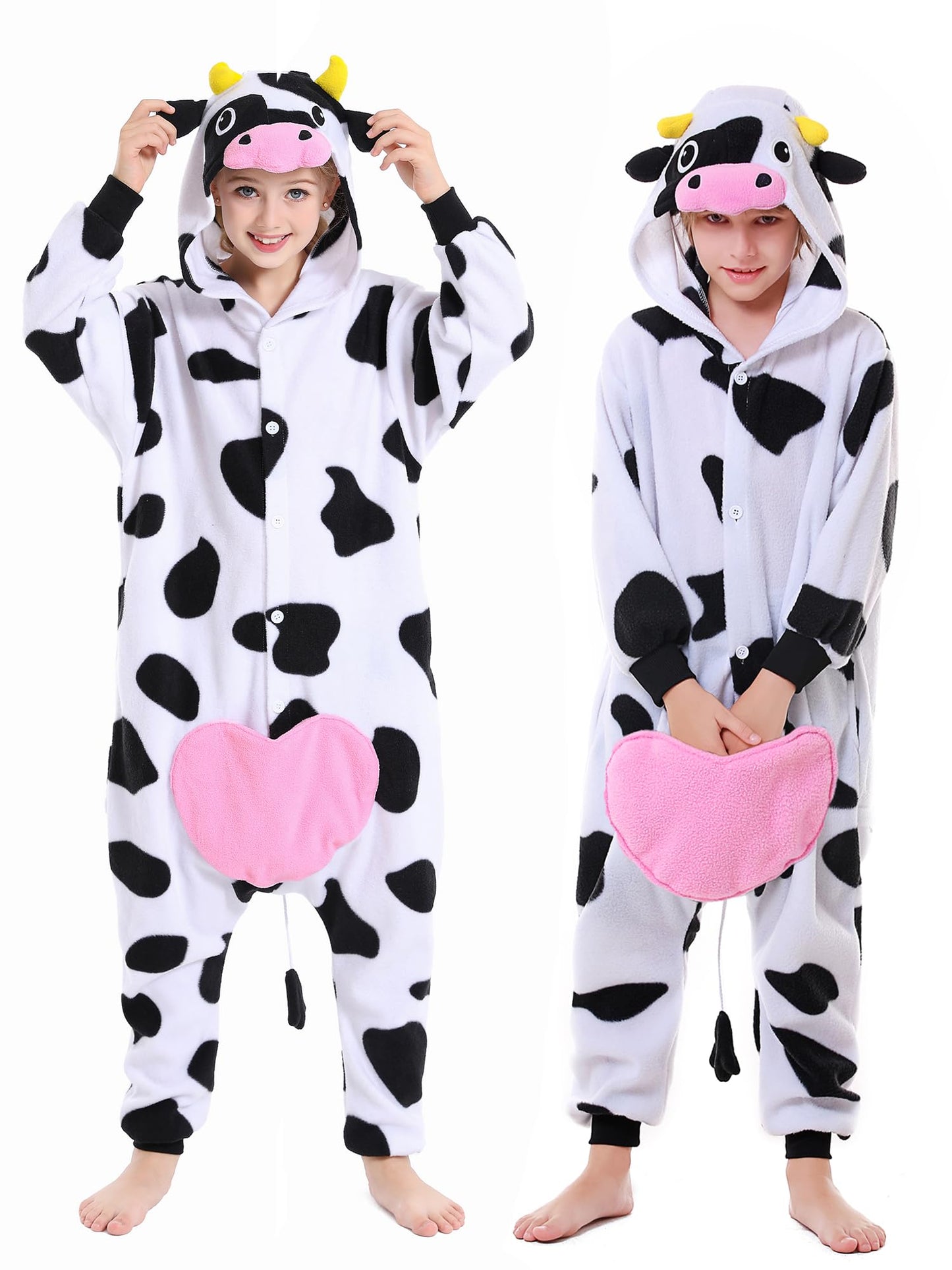 CANASOUR Cow Onesie Kids Halloween Cosplay Costume Girls One Piece Pjs Anime Unisex Hoodie Pajamas For 5T Boys Party Pyjamas (He