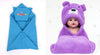 CTMKIDS Baby Wrap with Cap for Kids 74x74 cm Blue & Baby Hooded Cum Wrap Blanket for Kids 92x66 cm Purple