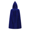 Knelor Kids Hooded Velvet Cloak Robe Halloween Cosutme Cape Fancy Cosplay Costumes 3 To 16 Years (L/Age 8-16, Blue)