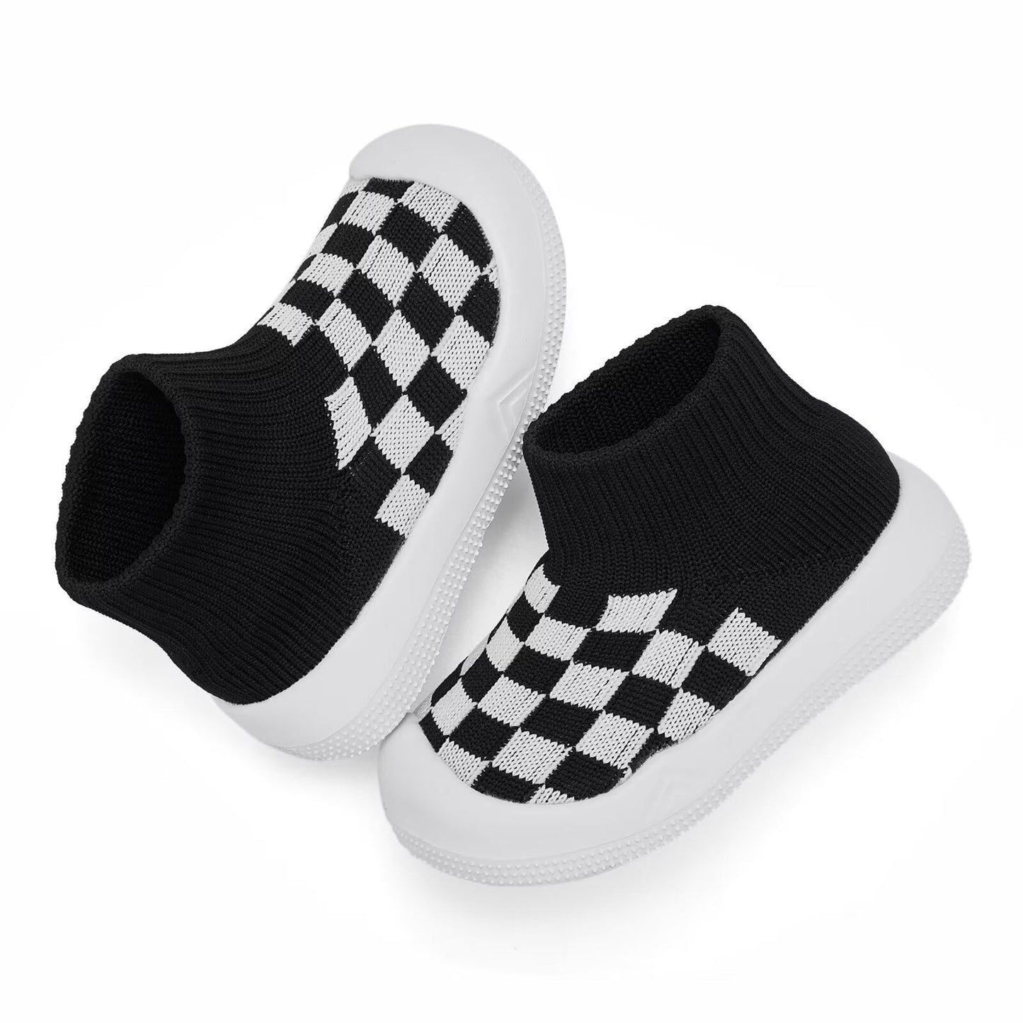 Eashi Toddler Shoes Girls Boys Sock Shoes Toddler Dress Shoes Baby Walking Shoes Slip On Size 8 1/2 Black