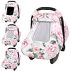 Pea Pod Car Seat Cover for Baby Girls, Floral Infant Car Seat Canopy Cover for Newborn, with 2 Layers Windows of Breathable Mesh