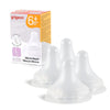 Pigeon Silicone Nipple (L) With Latch-On Line, Natural Feel, 6+ Months, 4 Counts