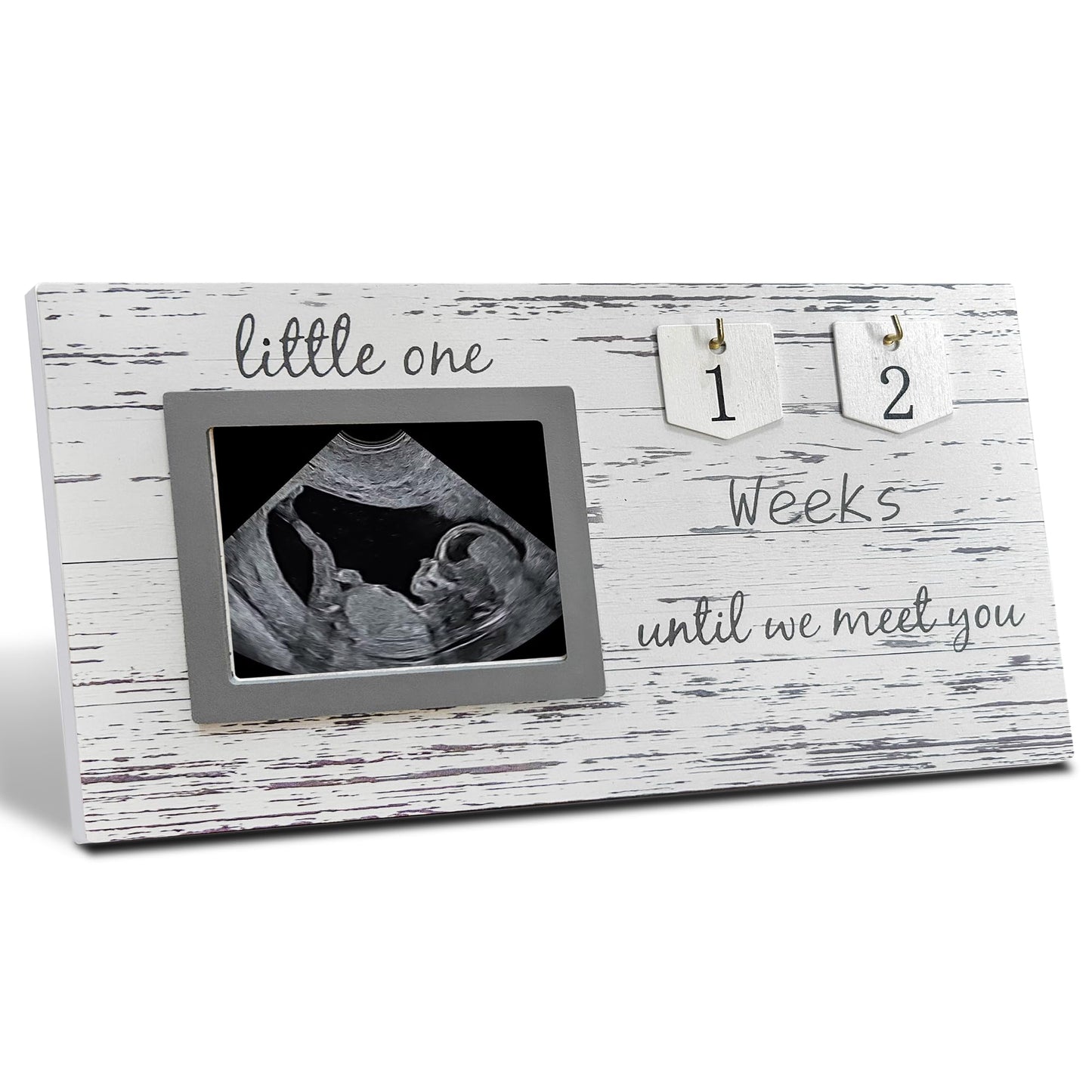 bloom & nest Sonogram Countdown Frame - Pregnancy Ultrasound Picture Frame, Baby Nursery Decor, and Meaningful Gifts for Moms an