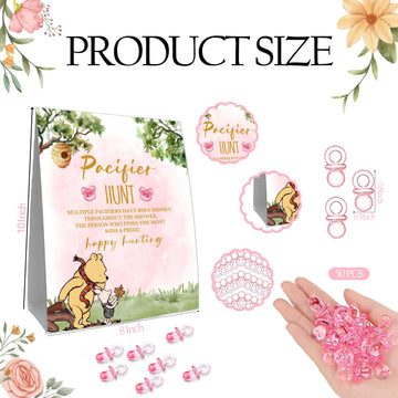 Guawubiang Winnie Pacifiers Hunt For Baby Shower Game, Mini Pacifiers Baby Shower Games, Include Winnie Theme Baby Pacifier Hunt
