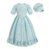 Nuoqi Pioneer Dresses For Girls Prairie Girl Dress Colonial Girl Costume 10-12 Light Blue