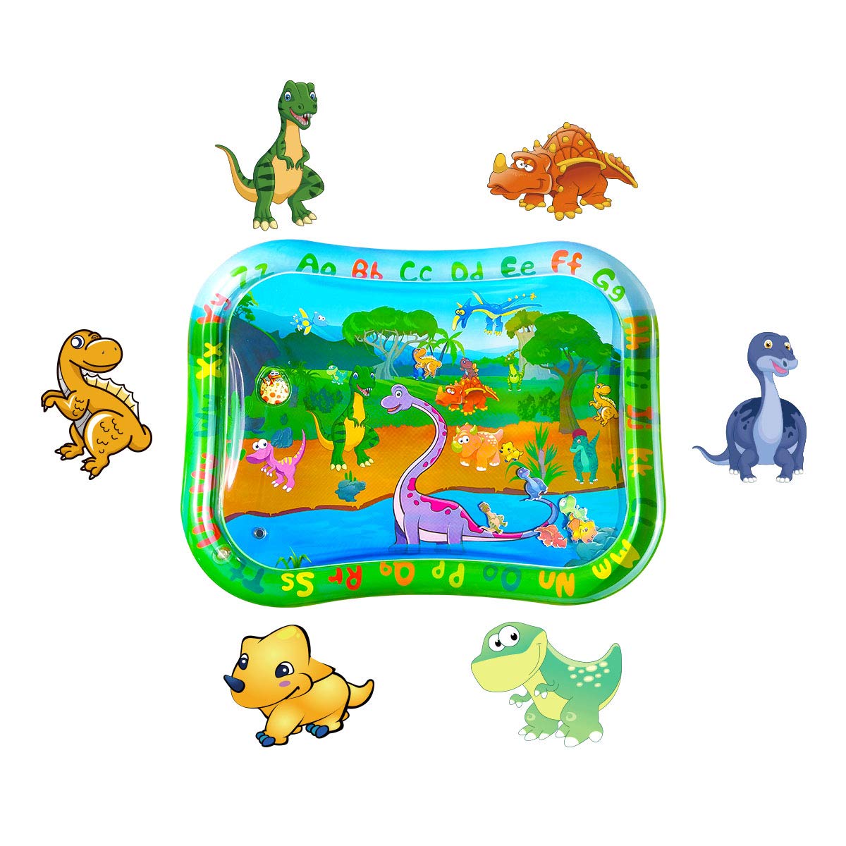 Extra Big Dinosaur Baby Water Mat, Tummy Baby Toys, Inflatable Play Mat Water Cushion Baby Toys, Fun Early Development Activity