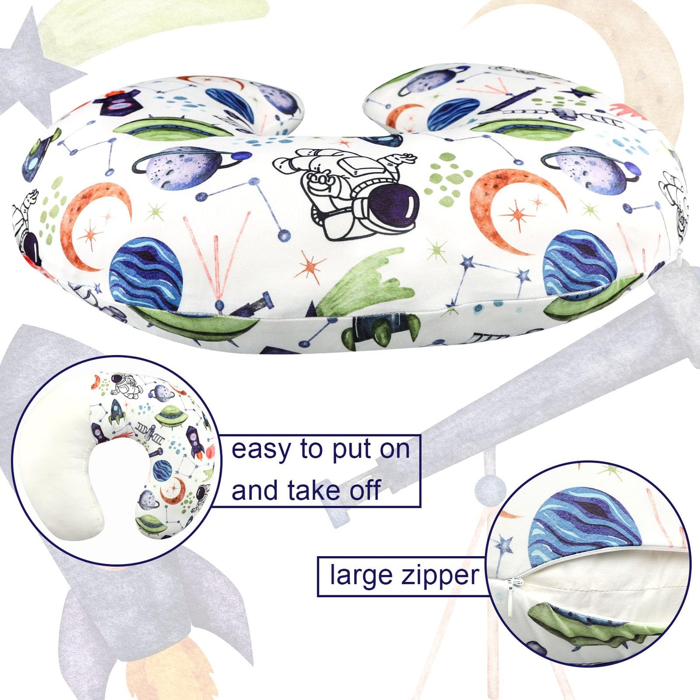 Tanofar Nursing Pillow Cover Boy, Stretchy Breast Feeding Pillow Covers, Soft & Skin-Friendly, Removable Nursing Support Pillow