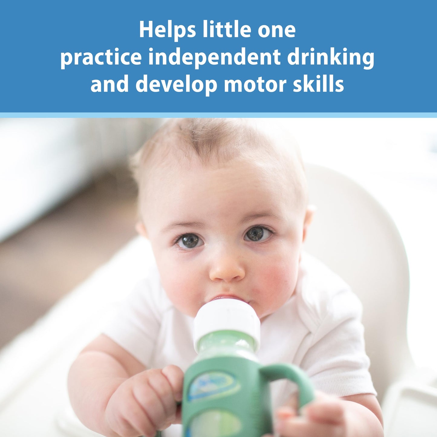 Dr. Brown'S Milestones Narrow Sippy Spout Bottle With 100% Silicone Handles, Easy-Grip Handles With Soft Sippy Spout, 8Oz/250Ml,