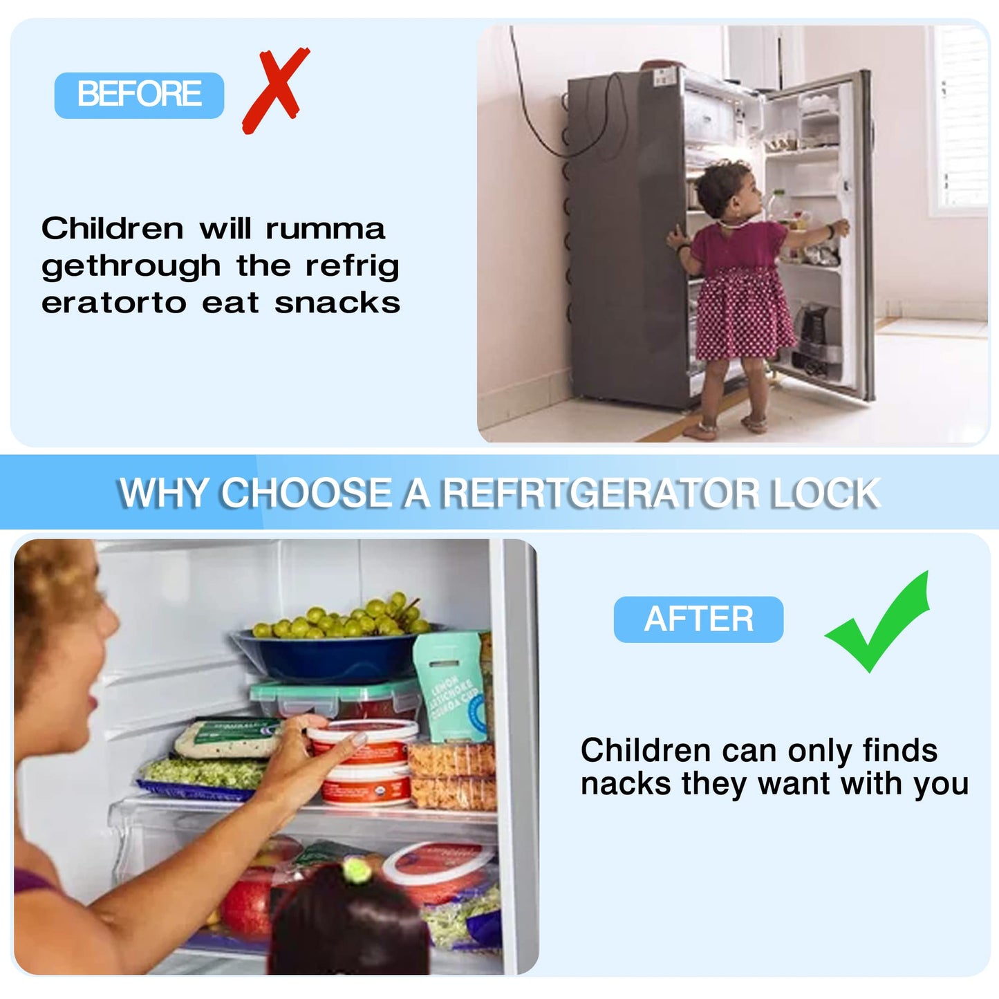 Refrigerator Lock Fridge Locks For Kids Keyless Child Safety Cabinet Locks For Cabinets Closets Drawers Window Electrical Applia