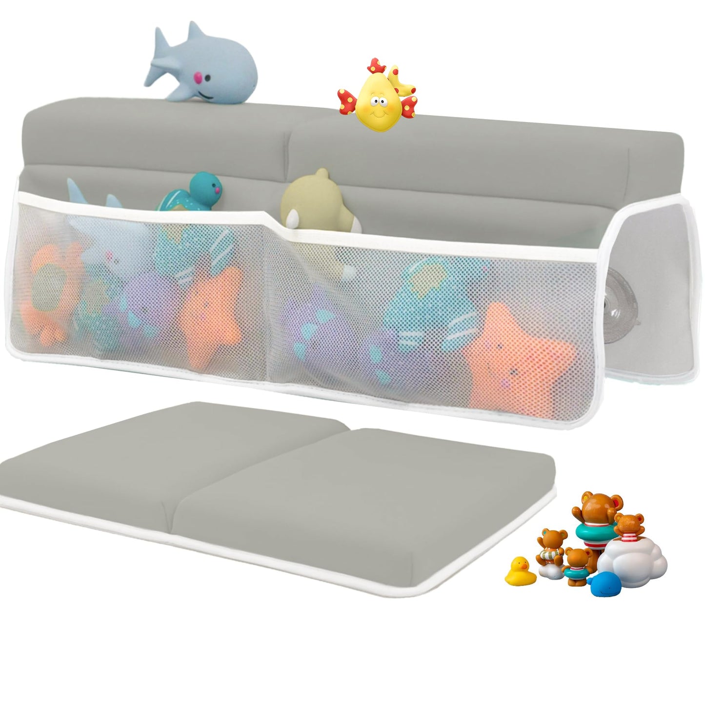 RIPPLERISE Bath Kneeler and Elbow Rest Pad Set, 1.5 inch Thick Kneeling Pad for Knee Arm Support - Large Kneeling Pad with Toy O