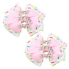 2Pcs Hair Clip, Pink Bow Hair Clips For Baby Girls 5Th Birthday Party Decorations
