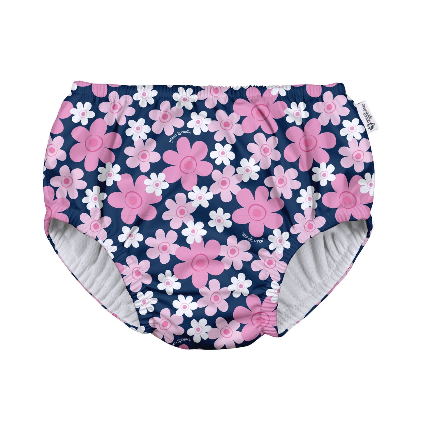 I Play. By Green Sprouts Reusable, Eco Pull-Up Swim Diaper, Upf 50, 4T, Navy Blooms, Patented Design, Standard 100 By Oeko-Tex C