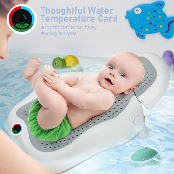 Baby Bath Support Newborn Bathtub With Thermometer,Foldable Baby Tubs For Newborns Baby Bathtub,Soft Sink Baby Bath Tub For Newb
