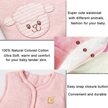 Xyiyi Baby Warm Jacket Cotton Vest, Unisex Infant Toddler Padded Waistcoat Pink