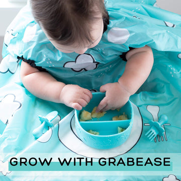 Grabease Baby Bowls Silicone Bowls For Toddler Baby Feeding Divided Bowl, Dishwasher And Sterilizer Safe, Gray