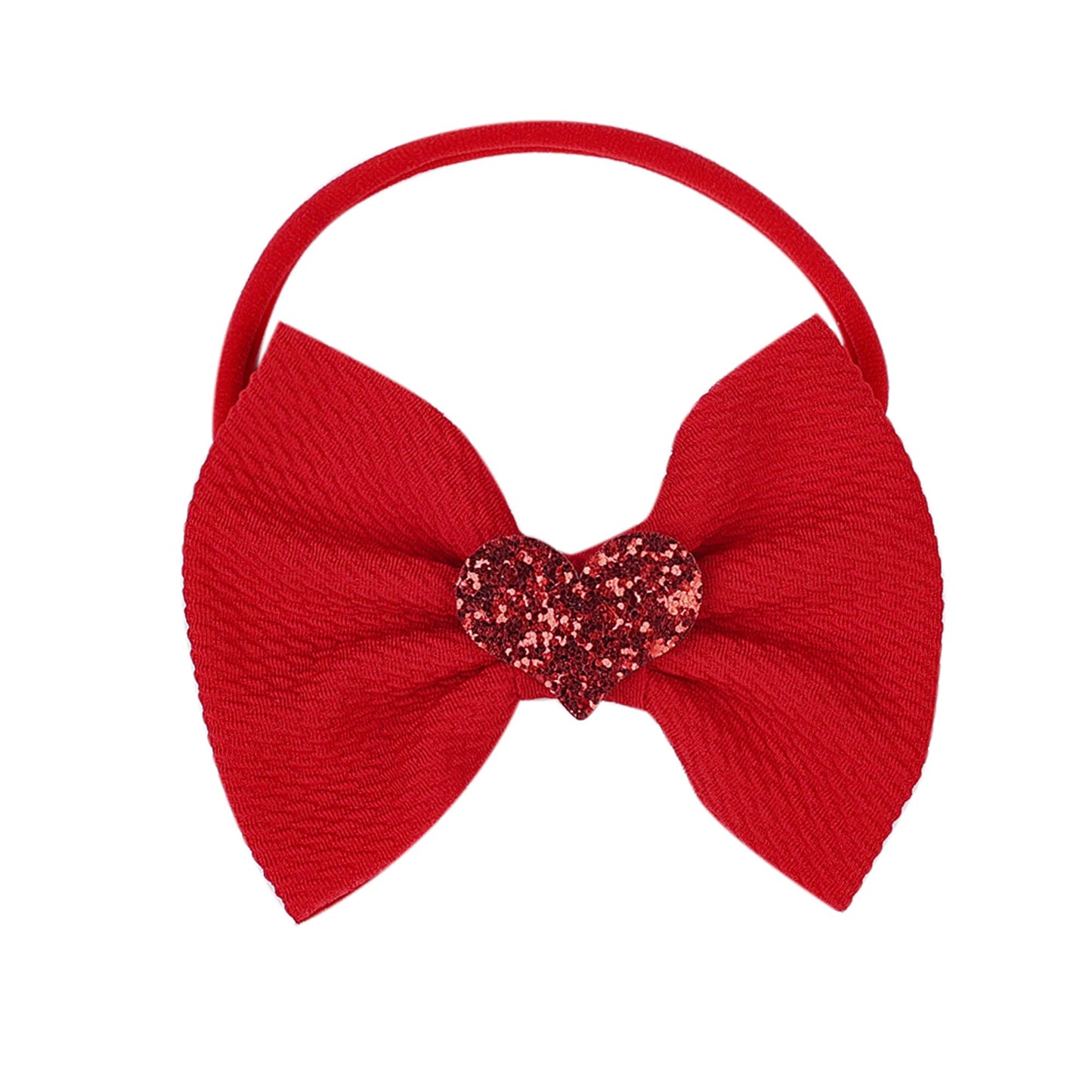 Lddcx Valentine'S Day Red Headband Bow Baby Girls Band Bowknot Rose Heart-Shaped Headband (A)