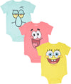 Spongebob Squarepants Patrick Squidward Infant Baby Boys 3 Pack Short Sleeve Bodysuits 12 Months