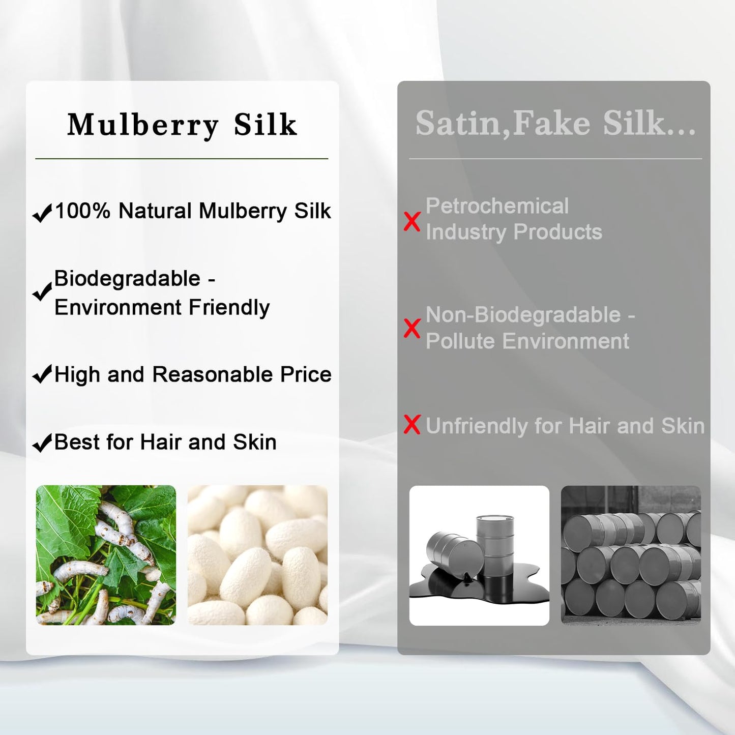 Zimasilk 100% Pure Mulberry Silk Pillowcase For Hair And Skin Health,Soft And Smooth,Both Sides Premium Grade 6A Silk,600 Thread