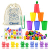 Bmag Counting Bears with Matching Sorting Cups, Preschool Math Learning Game with 24 Big Bears, 24 Little Bears, STEM Educationa