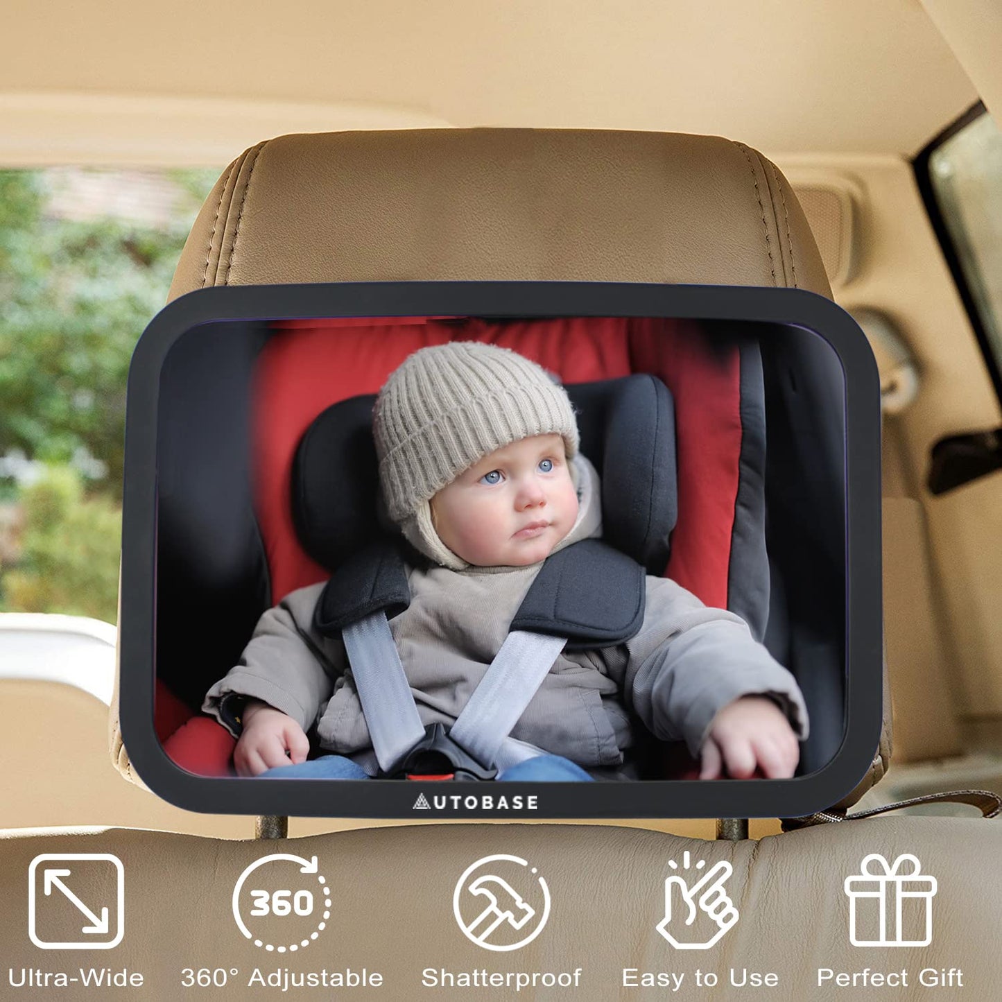 Autobase Car Seat Protector For Child Car Seat | Largest And Thickest Waterproof Backseat Protector For Kids And Pets | Heavy-Du