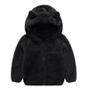 Jeskids Toddler Girls Boys Fleece Hoody Jacket Zip Up Teddy Coat Warm Winter Outwear Black 4T 5T