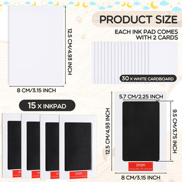 Jetec 15 Set Inkless Baby Footprint And Handprint Kit, Clean Touch Ink Pad For Baby Hand And Footprints, Dog Paw Print Kit With