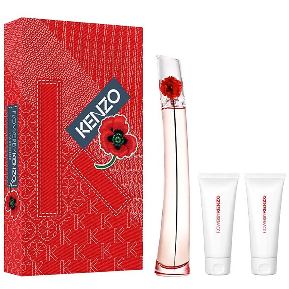 Flower Labsolute By Kenzo For Women - 3 Pc Gift Set 3.3Oz Edp Spray, 2 X 2.5Oz Body Cream