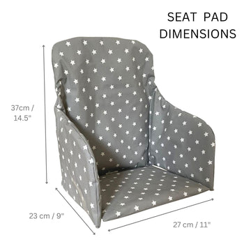 Messy Me High Chair Cushion For Wooden High Chairs - Easy To Fit Seat Pad - Fully Wipe Clean Baby Cushion Cover To Keep Baby Com