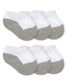 Jefferies Socks Baby Girls Unisex Newborn Seamless Sport Half Cushion Low Cut 6 Pack, White/Grey, 3-12 Months Us